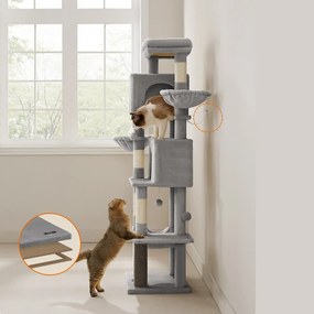 Copac pentru pisici TRISTAN, 57x45x175 cm, gri Feandrea
