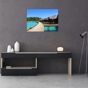 Tablou pe sticlă cu Maledive (70x50 cm)