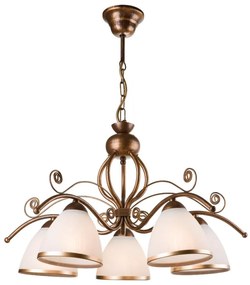 Lustră LED pe lanț Brilagi ANTICO 5xE27/60W/230V bronz patină