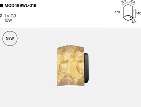 Aplica de perete Maris din metal negru si scoica Capiz