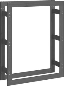 vidaXL Rastel pentru lemne de foc, gri, 80x25x100 cm, lemn masiv pin