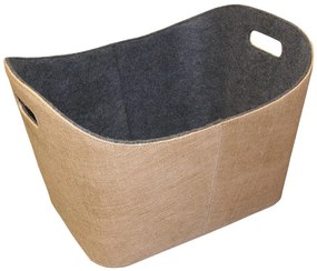 Coș din pâslă cu mânere pentru lemne 35x55 cm bej