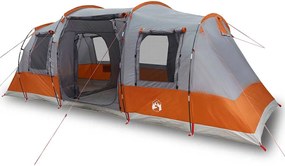 vidaXL Cort de camping tunel 4 persoane, gri/portocaliu, impermeabil