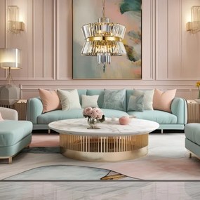 Lustră pe lanț AURELIA 12xE14/40W/230V auriu