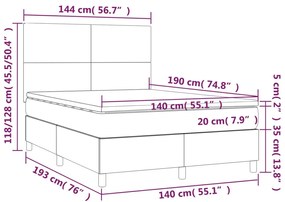 Pat box spring cu saltea, roz, 140x190 cm, catifea Roz, 140 x 190 cm, Design simplu