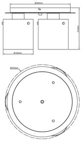 Brilliant - Plafonieră BETH 3xE27/60W/230V Ø 37 cm negru/fumuriu
