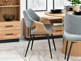 Scaun Rolf K (stejar gri + negru). 1111253