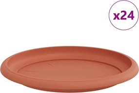 vidaXL Tavă rotundă pentru flori 24 pcs Roșu cărămidă Ø 14 x 2 cm