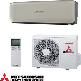 Aparat de aer conditionat cu invertor Mitsubishi Heavy Industries SRK20ZS-WT + SRC20ZS-W, 7000 BTU, 17 m², A+++/A++, R-32, Bej/Negru
