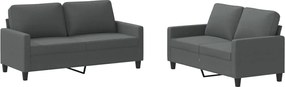 vidaXL Set de canapele cu perne, 2 piese, gri închis, textil
