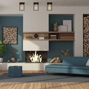 Plafonieră FINN 1xE27/15W/230V negru/auriu