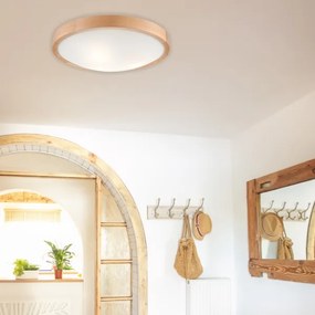 Plafonieră OAK SLIM 3×E27/60W/230V stejar ø 47 cm