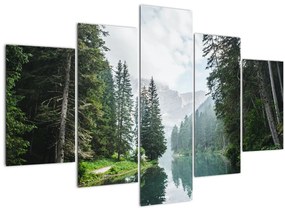 Tablou lacului în pădure (150x105 cm)