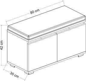Dulap pentru pantofi Drago Walnut and Black