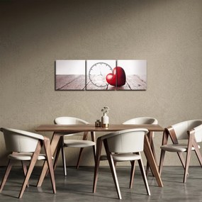 Tablou - Inima din lemn (cu ceas) (90x30 cm)