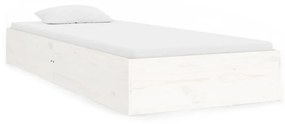 820068 vidaXL Cadru de pat Single 3FT, alb, 90x190 cm, lemn masiv