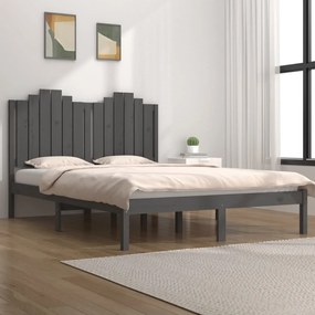 3103800 vidaXL Cadru de pat, gri, 200x200 cm, lemn masiv de pin