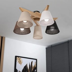 Lustră aplicată Brilagi ANTHONY 5xE14/40W/230V stejar