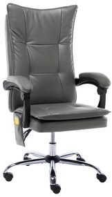 vidaXL Scaun de birou cu masaj, antracit, piele ecologică