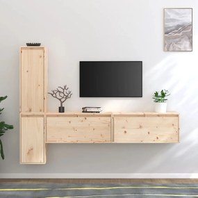 vidaXL Comode TV, 4 buc., lemn masiv de pin