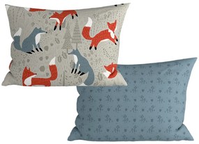 Set 2 huse decorative pentru perne FOXIVA 40x60 cm, gri