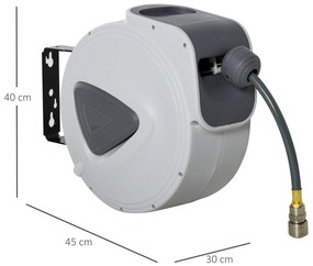 DURHAND Furtun Automat de Perete, Sistem de Irigare Compact, 45x30x40 cm, 10+2m | Aosom Romania