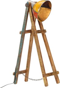 vidaXL Lampă de podea multicoloră E27, lemn masiv de mango