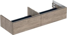 Dulap baza suspendat Geberit One cu 2 sertare nuc american Hickory 135 cm