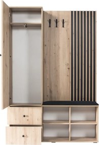 Modul pentru hol, stejar artisan / negru, KOLI C