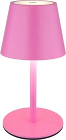 Globo 58488P-LED Lampă de masă VANNIE, reglabilă, cu control tactil, reîncărcabilă, pentru exterior, 3W/5V IP54 1800mAh roz