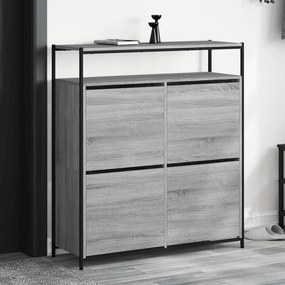 vidaXL Pantofar cu 4 sertare rabatabile, gri sonoma, 100x34x112 cm
