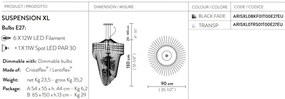 Lustra design Art Deco realizata manual Aria XL Black Fade