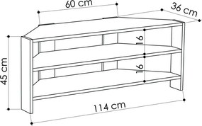 Comoda TV, Hanah Home, Thales Corner, 114x45x36 cm, Mocha