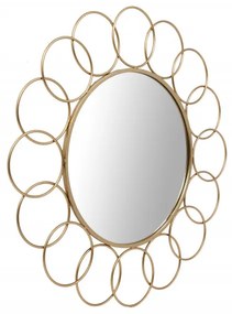 Oglinda rotunda cu rama din metal aurie Creolo, aproximativ 2cm (L / D) x 80cm (W) x 80cm (H)
