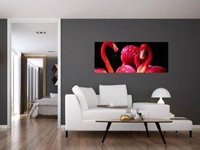 Tablou cu flamengo roșii (120x50 cm)