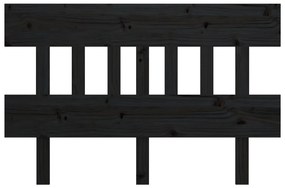 Tablie de pat, negru, 203,5x3x81 cm, lemn masiv de pin 1, Negru, 203.5 x 3 x 81 cm