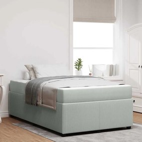 vidaXL Cadru de pat cu saltea Altele Gri deschis 120 x 190 cm Catifea
