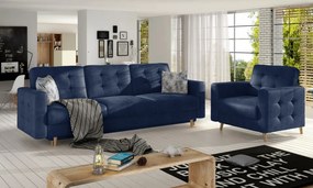 Set de canapea extensibila 235 x96 x86 cm si fotoliu 107 x 92 86 cm, Asgard 3+1, Eltap