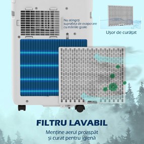 Aparat portabil de aer condiționat HOMCOM de 7.000 BTU | Aosom Romania