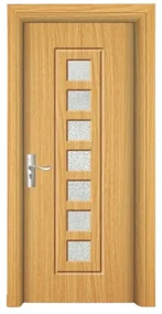 Usa Interior din MDF Novo Doors ND236, Cadru din Lemn Masiv, Geam Sablat, KIT COMPLET, Toc , Manere si balamale incluse (Culoare: Crem, Dimensiune: