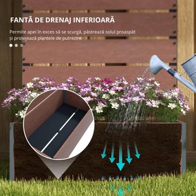 Outsunny Ghiveci de Gradina cu Spalier pentru Plante Cataratoare, Vita de Vie, Flori, Pat Independent Ridicat pentru Gradina, de Exterior