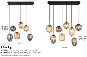 Lustra suspendata 8L design modern Blacky mix