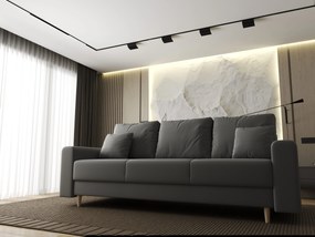 Canapea extensibilă dumonde cu ladă de depozitare si sezut confortabil din spuma high-density, Kronos Royal Gri 210x100 cm