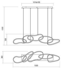 Redo 01-2599 - Lustră LED dimabilă pe cablu BIAS LED/108,6W/230V 3000K neagră