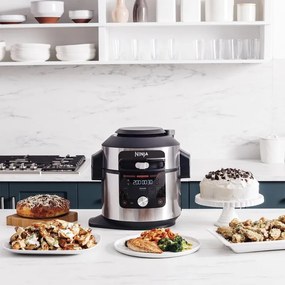 Resigilat: Multicooker Ninja Foodi MAX OL650EU, 1460W, 7,5 l, 12in1, SmartLid, Strat antiaderent, Multifunctional, Inox/negru