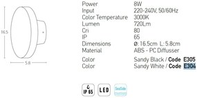 Aplica de perete pentru iluminat exterior IP65 Tarlo alb