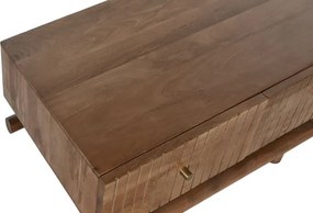 Măsuță de cafea dreptunghiulară din lemn de mango, natur, cu 2 sertare, finisaj satinat, 45 x 100 x 60 cm, „Tavira” – Ethnic Collections