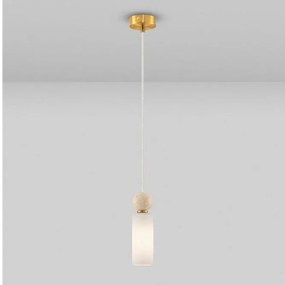 Pendul Metal, Auriu, Travertin, Sticla, FILOMENA
