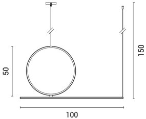 Lustră LED pe cablu LED/32W/230V 3000K negru