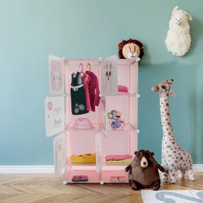 Dulap modular pentru copii, roz   model copii, NORME